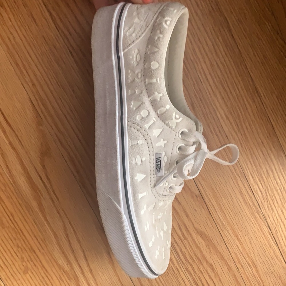 Off White Patterned Suede Vans - image 3
